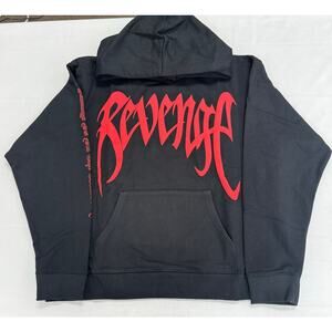 Revenge X XXX Tentacion Kill Outline Logo Black Hoodie Size Small